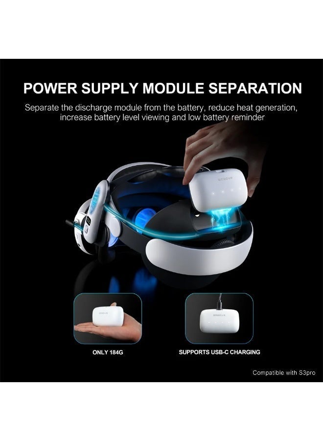 بوبوفر بطارية احتياطية B100 من BOBOVR بسعة 10000 ملي أمبير - بديل لبطارية S3 Pro مع شحن سريع 20 واط لزيادة الطاقة لجهاز Meta Quest 3 - Image 5